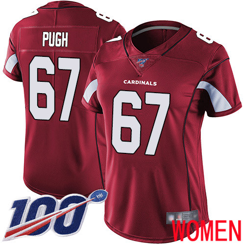 Arizona Cardinals Limited Red Women Justin Pugh Home Jersey NFL Football 67 100th Season Vapor Untouchable